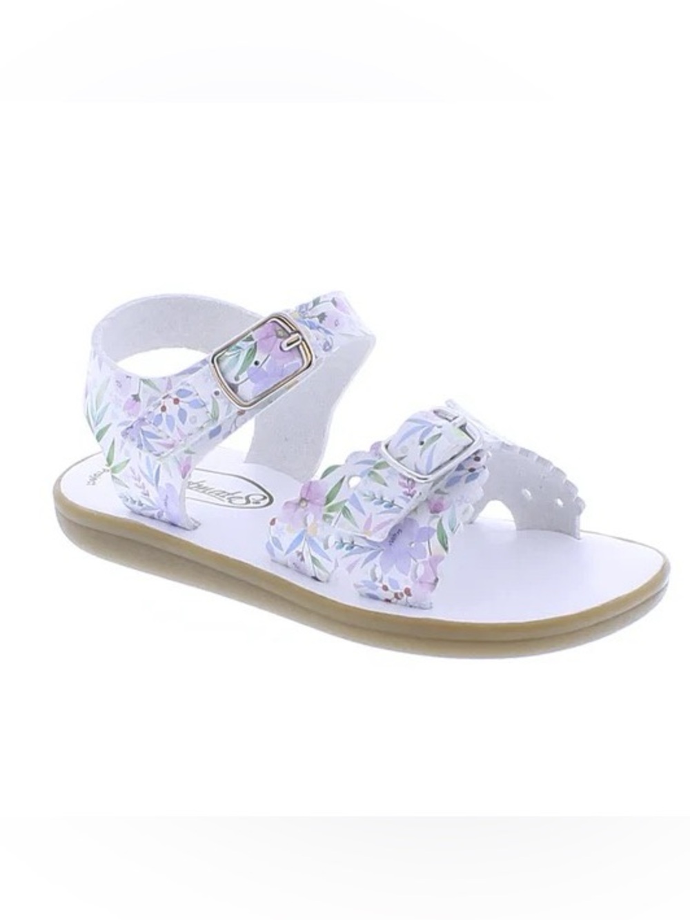 Classic Floral White & Purple Kids Sandals
Size 4